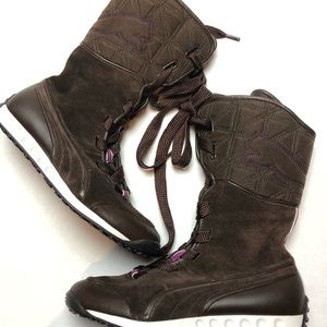Women’s PUMA Chocolate Suede Lace-up Boots…